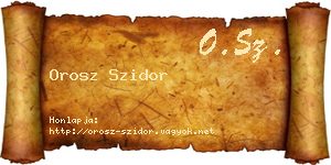 Orosz Szidor névjegykártya